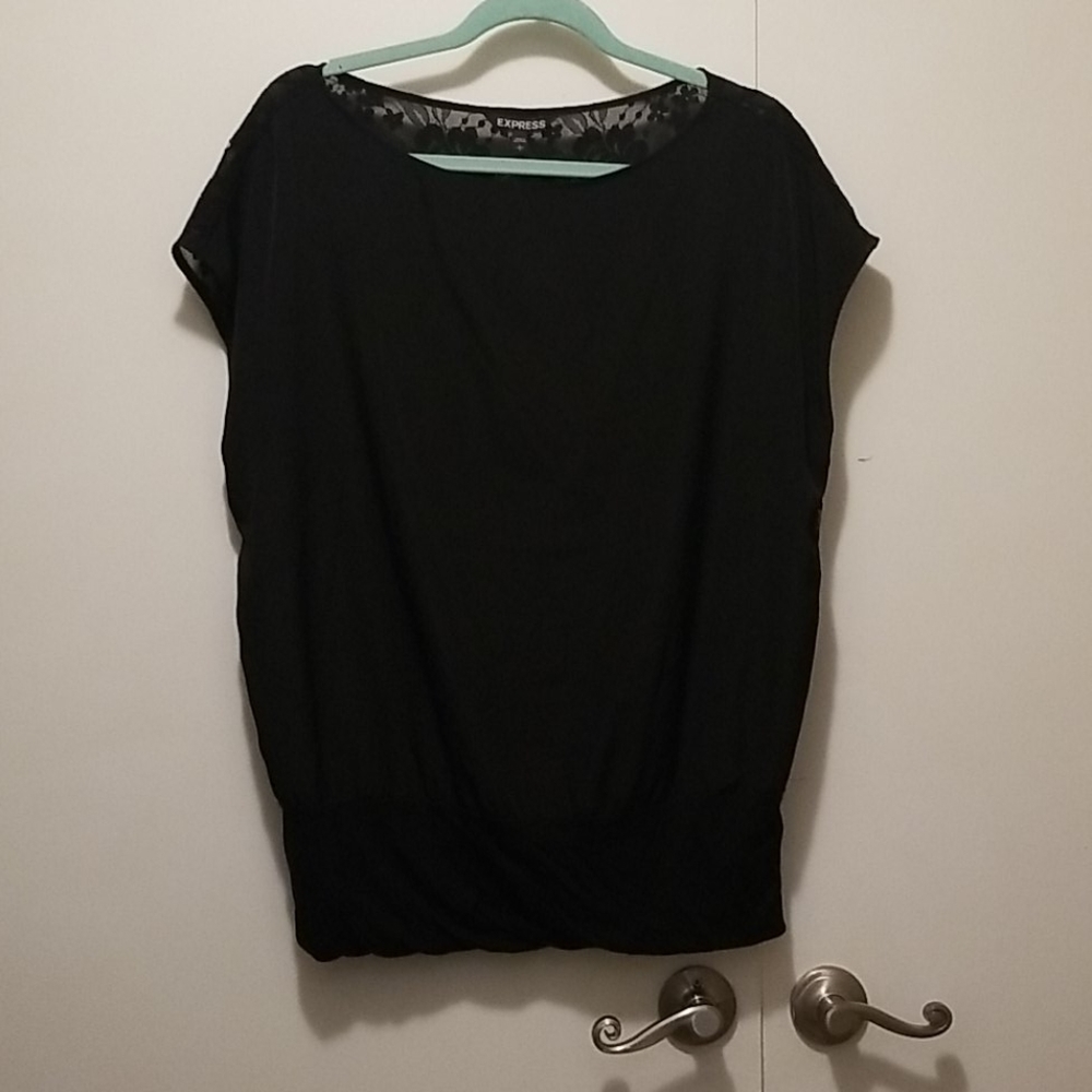 Express Sz Large cap sleeve blouse with lace back